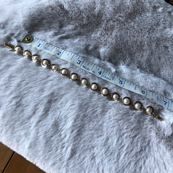 14K Gold and Pearl Bracelet Handmade 7” - Picture 8 of 8